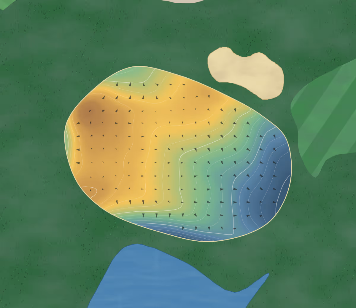Green contour map of Eagle Crest in Corfu, New York — 231 elevation contours at a 3-inch interval with fall-line arrows, traced from 1-meter lidar