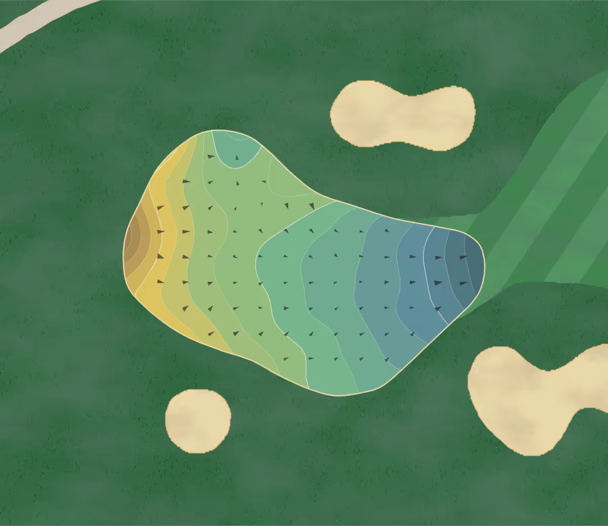 Green contour map of Eagle Glen in Farwell, Michigan — 191 elevation contours at a 3-inch interval with fall-line arrows, traced from 1-meter lidar