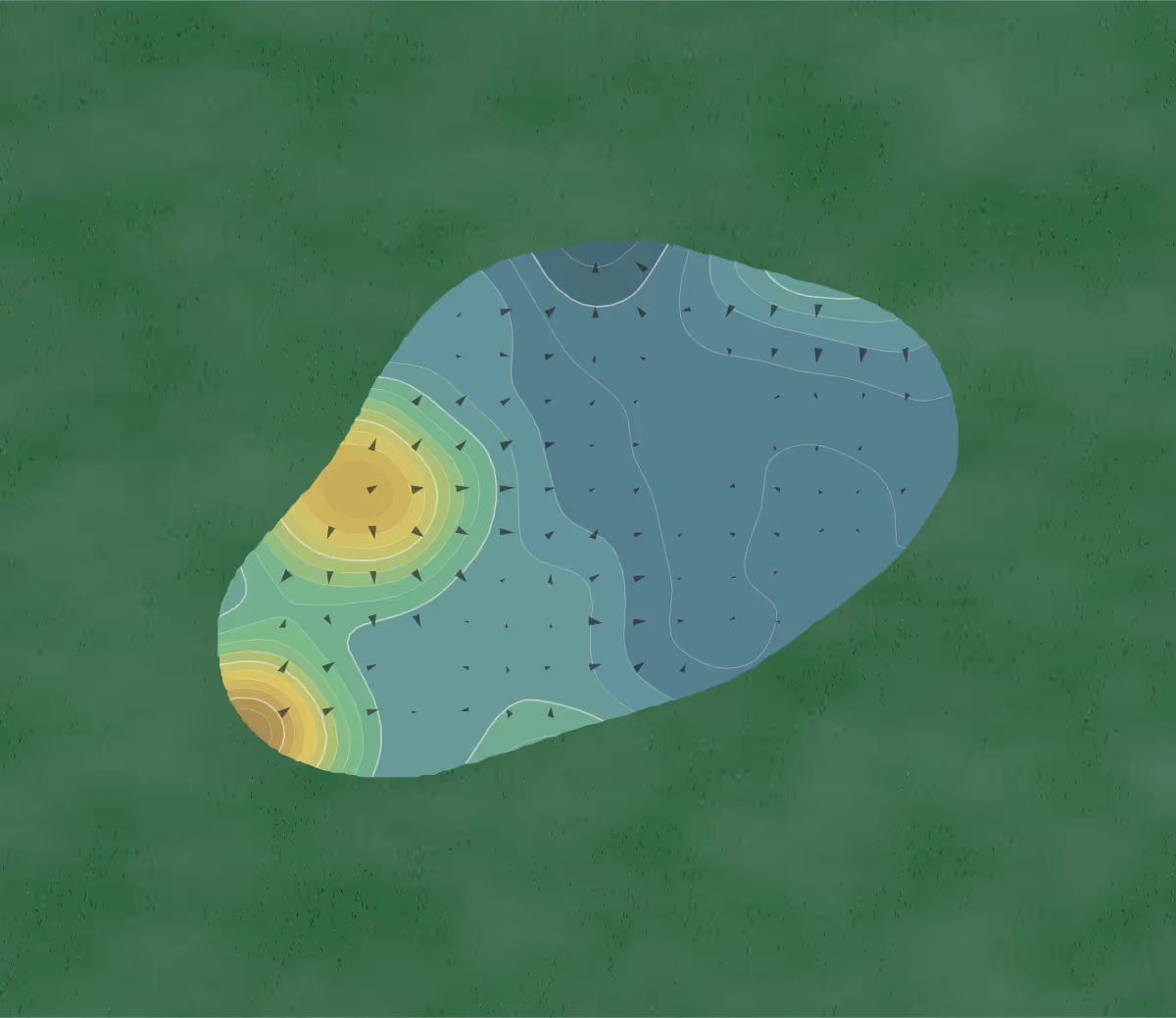 Green contour map of Eagle Island in Michigan, United States — 117 elevation contours at a 3-inch interval with fall-line arrows, traced from 1-meter lidar