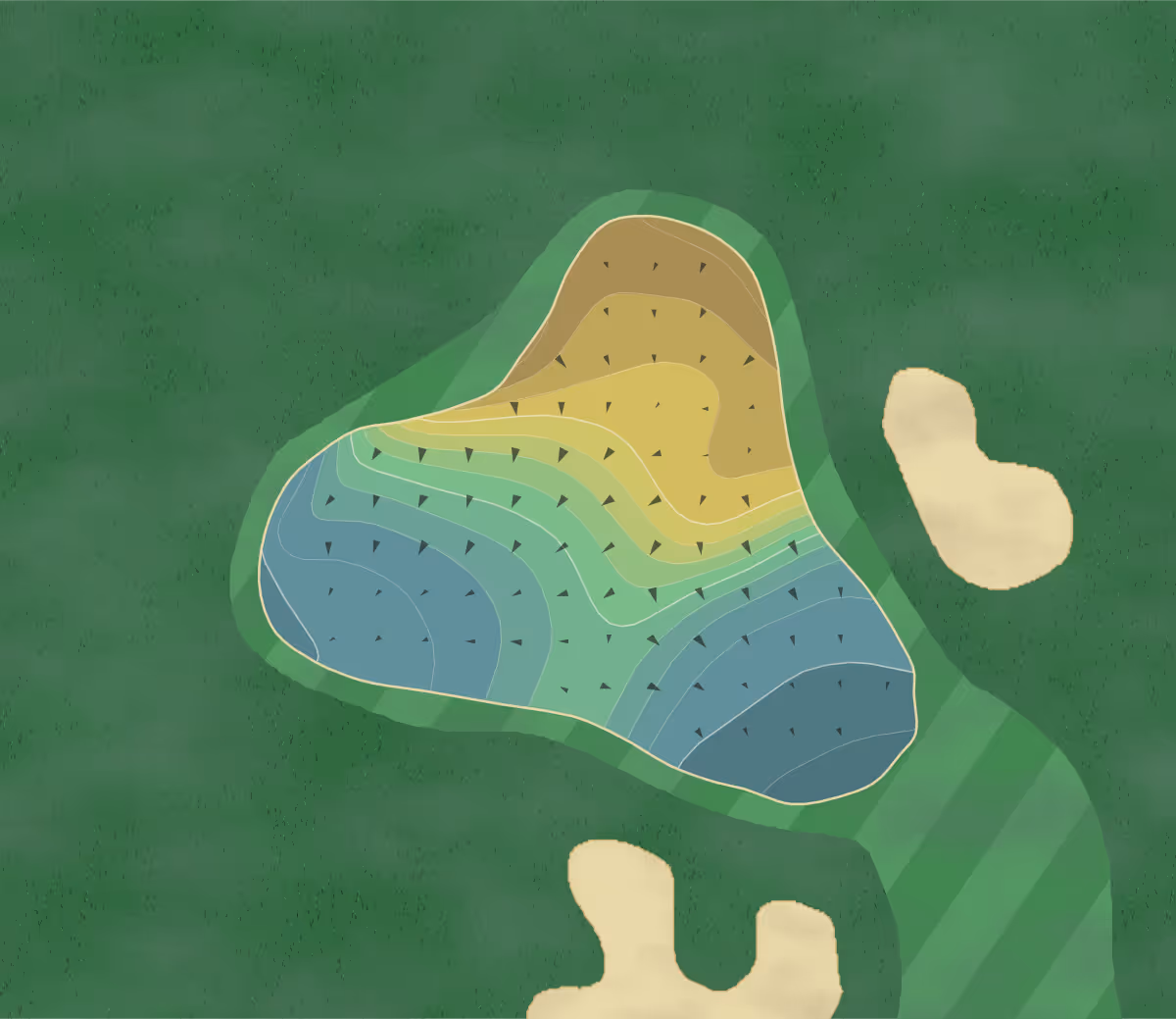 Green contour map of Eagle Ridge in Lakewood, New Jersey — 160 elevation contours at a 3-inch interval with fall-line arrows, traced from 1-meter lidar