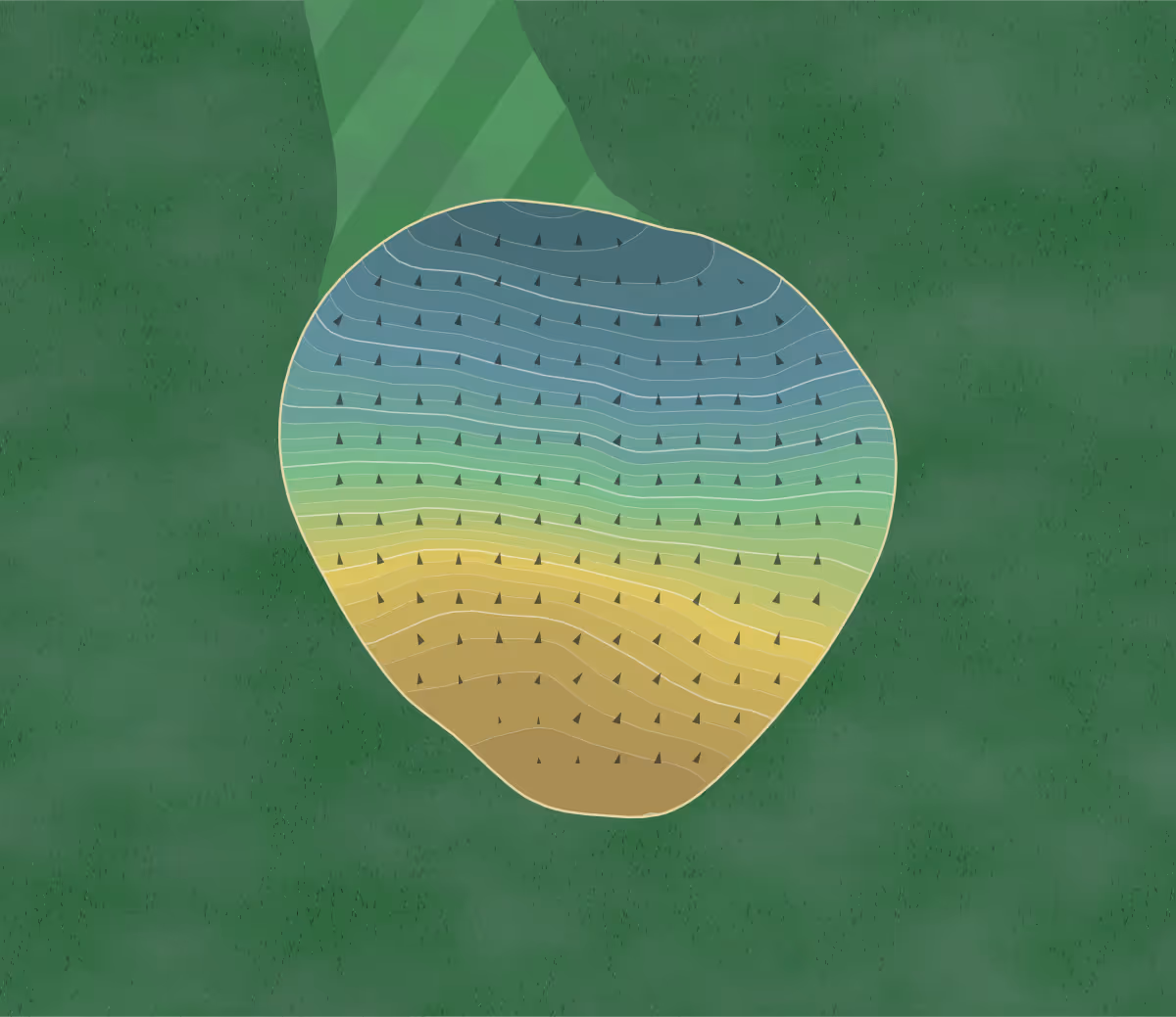 Green contour map of Eagle Ridge Golf Course in Glennie, Michigan — 226 elevation contours at a 3-inch interval with fall-line arrows, traced from 1-meter lidar