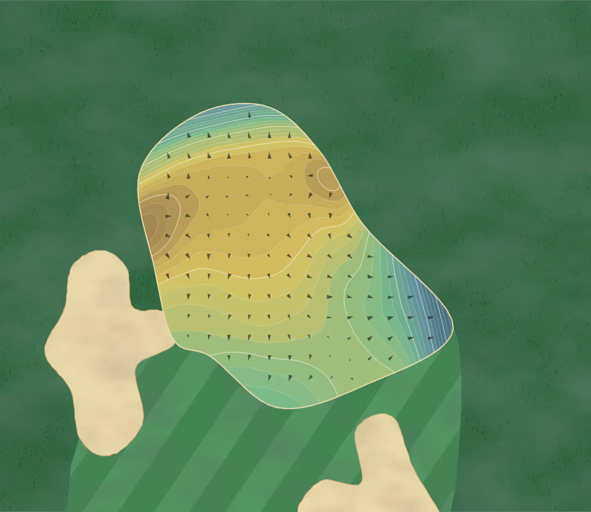 Green contour map of Eagle River in Eagle River, Wisconsin — 297 elevation contours at a 3-inch interval with fall-line arrows, traced from 1-meter lidar