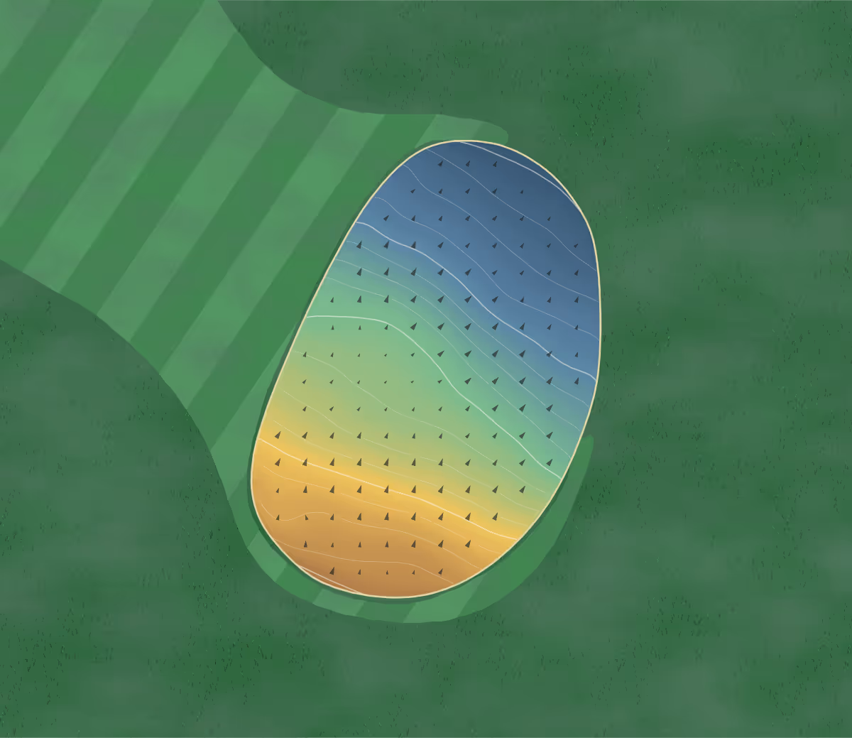 Green contour map of Eagle Rock in Billings, Montana: 147 elevation contours at a 3-inch interval with fall-line arrows, traced from 1-meter lidar