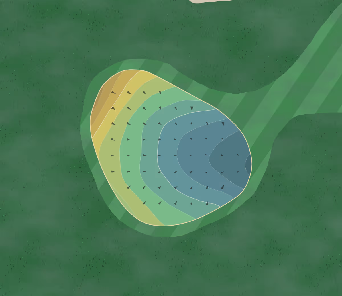 Green contour map of Eagle Springs in St. Louis, Missouri — 148 elevation contours at a 3-inch interval with fall-line arrows, traced from 1-meter lidar