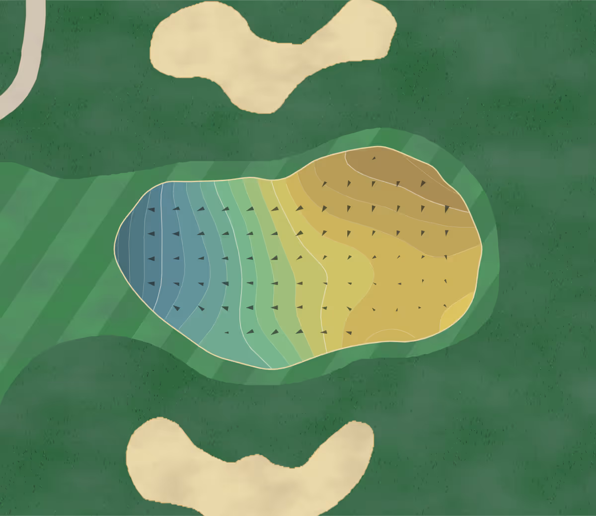 Green contour map of Eagle Trace in Broomfield, Colorado — 224 elevation contours at a 3-inch interval with fall-line arrows, traced from 1-meter lidar