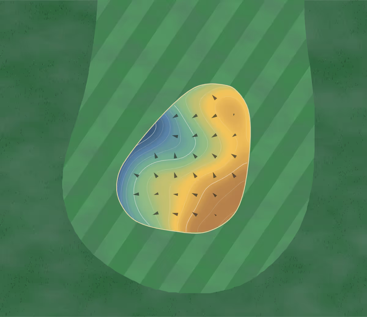 Green contour map of Eagles Pub in Kingman, Kansas: 37 elevation contours at a 3-inch interval with fall-line arrows, traced from 1-meter lidar