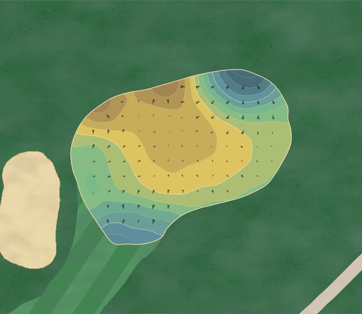 Green contour map of Eaglewood in North Salt Lake, Utah — 218 elevation contours at a 3-inch interval with fall-line arrows, traced from 1-meter lidar