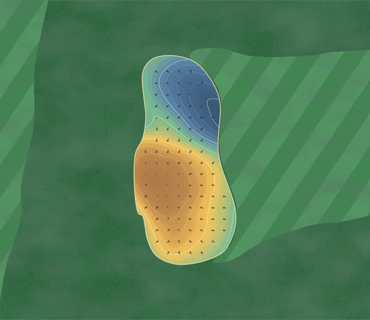 Green contour map of Earlville in Earlville, Illinois: 95 elevation contours at a 3-inch interval with fall-line arrows, traced from 1-meter lidar