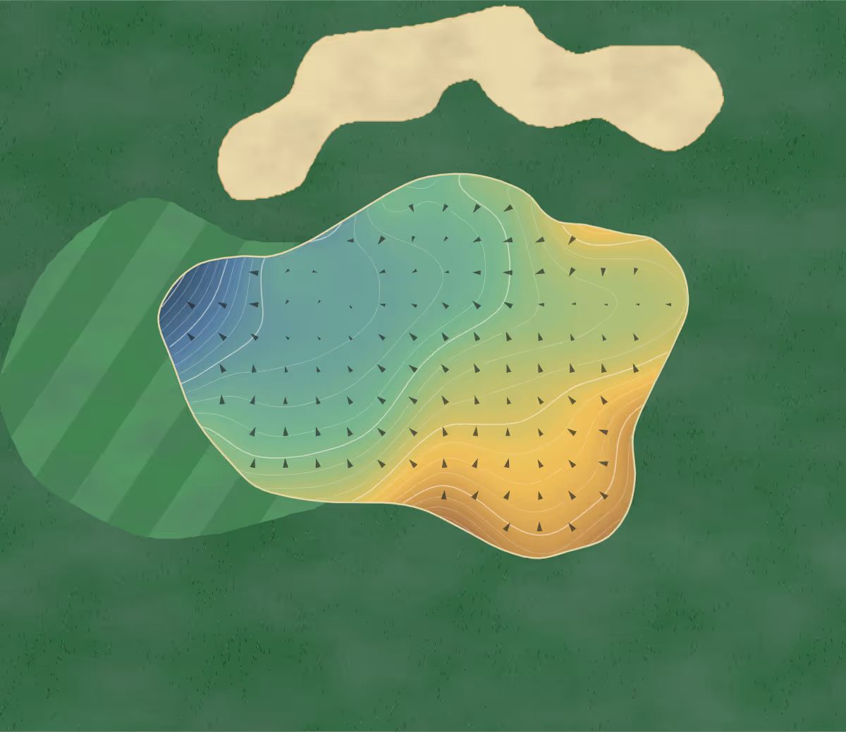 Green contour map of Eastwood in Rochester, Minnesota — 184 elevation contours at a 3-inch interval with fall-line arrows, traced from 1-meter lidar