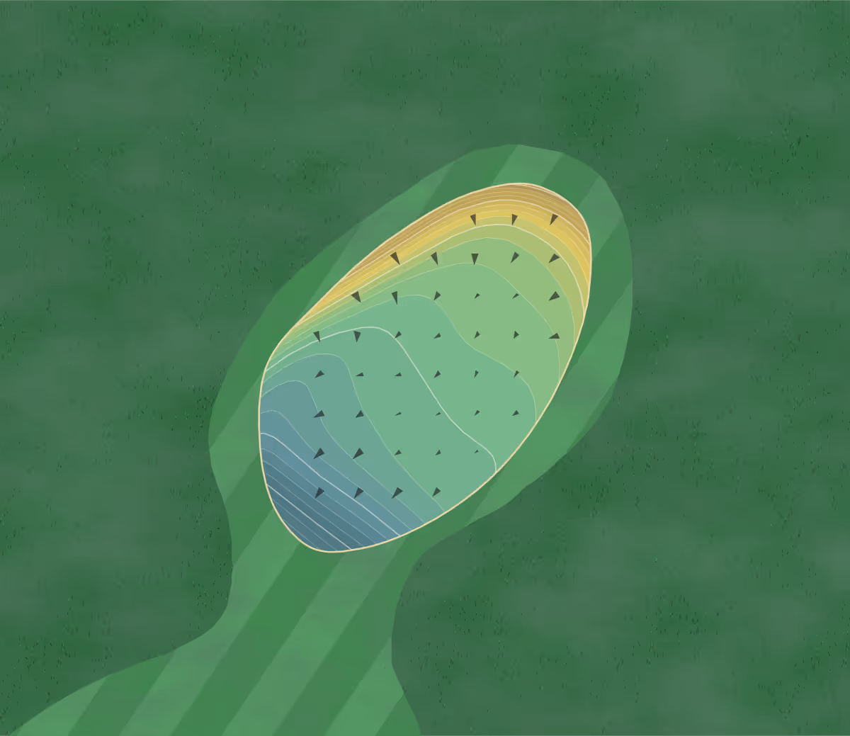 Green contour map of Edgerton Towne in Edgerton, Wisconsin — 107 elevation contours at a 3-inch interval with fall-line arrows, traced from 1-meter lidar