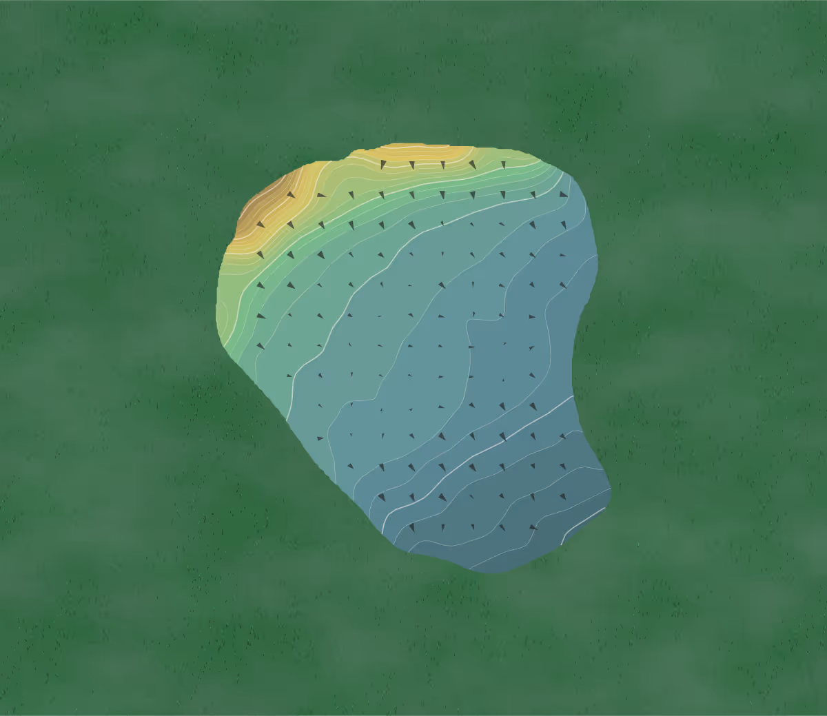 Green contour map of Edgewood Country Club in River Vale, New Jersey — 25 elevation contours at a 3-inch interval with fall-line arrows, traced from 1-meter lidar