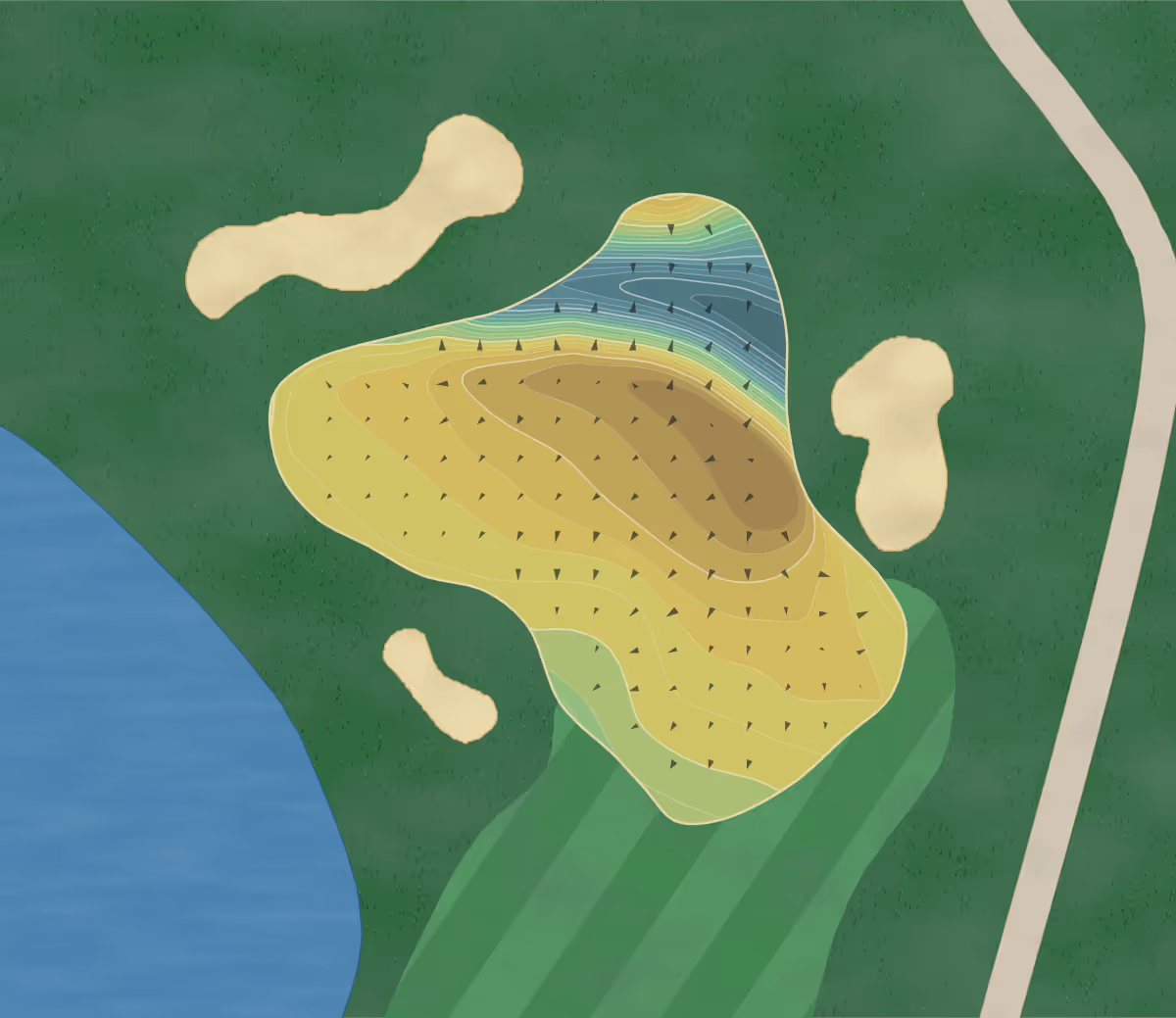 Green contour map of Edina in Edina, Minnesota — 196 elevation contours at a 3-inch interval with fall-line arrows, traced from 1-meter lidar