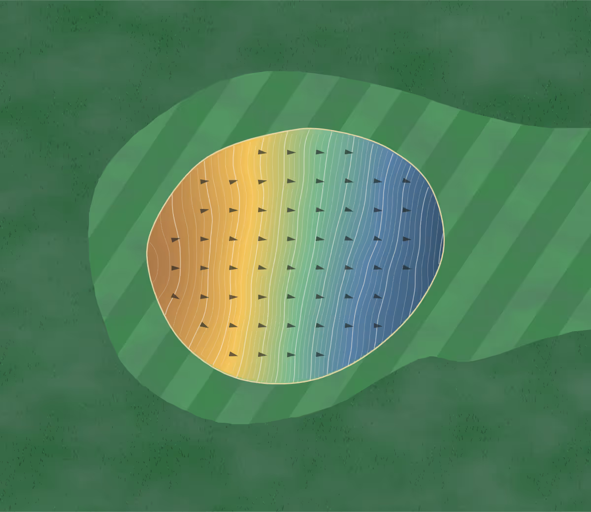 Green contour map of Effingham CC in Effingham, Illinois: 436 elevation contours at a 3-inch interval with fall-line arrows, traced from 1-meter lidar