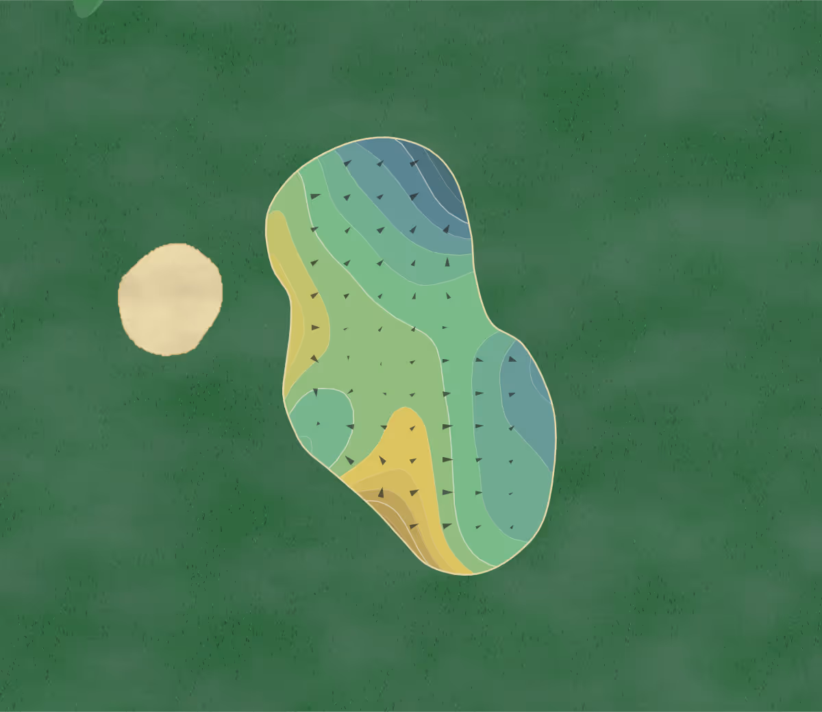 Green contour map of Eglin in Niceville, Florida — 210 elevation contours at a 3-inch interval with fall-line arrows, traced from 1-meter lidar