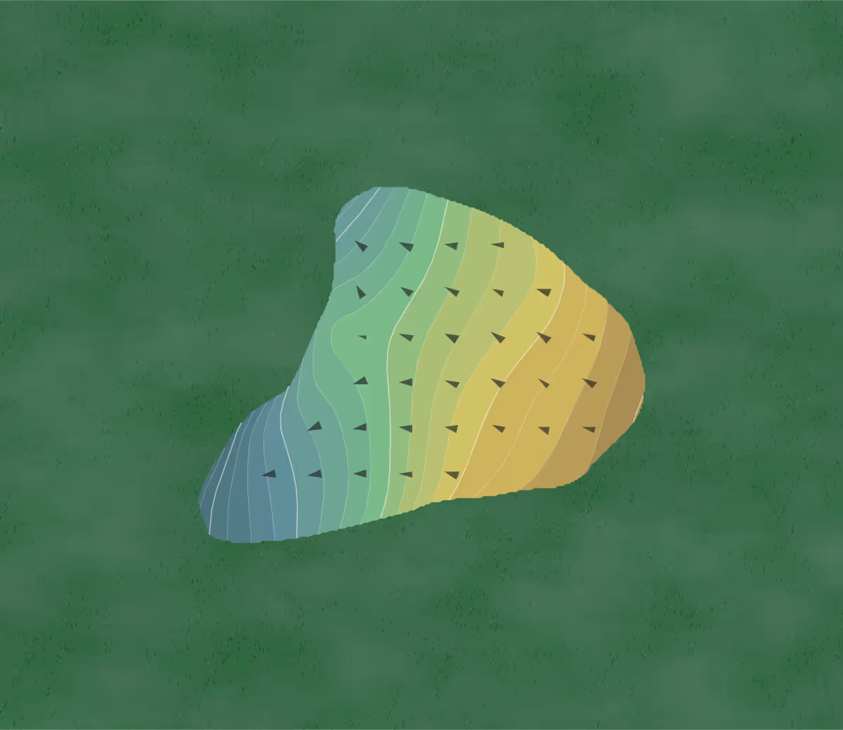 Green contour map of El Camino in Oceanside, California — 180 elevation contours at a 3-inch interval with fall-line arrows, traced from 1-meter lidar