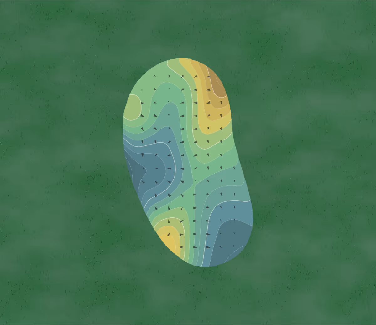 Green contour map of El Rio Golf Club (Mohave Valley) in Mohave Valley, Arizona — 203 elevation contours at a 3-inch interval with fall-line arrows, traced from 1-meter lidar