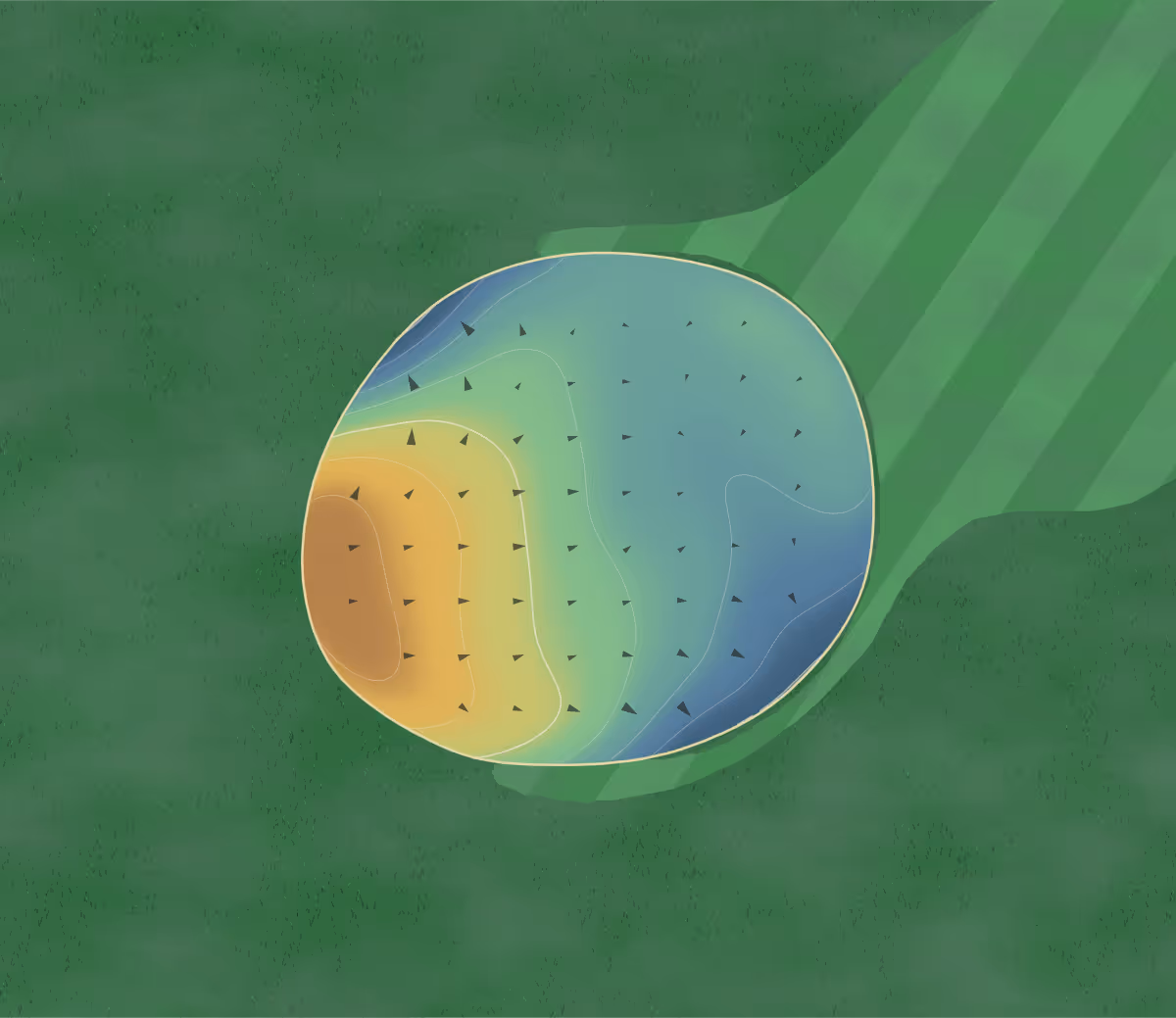 Green contour map of Elkhorn Acres in Stanton, Nebraska: 61 elevation contours at a 3-inch interval with fall-line arrows, traced from 1-meter lidar