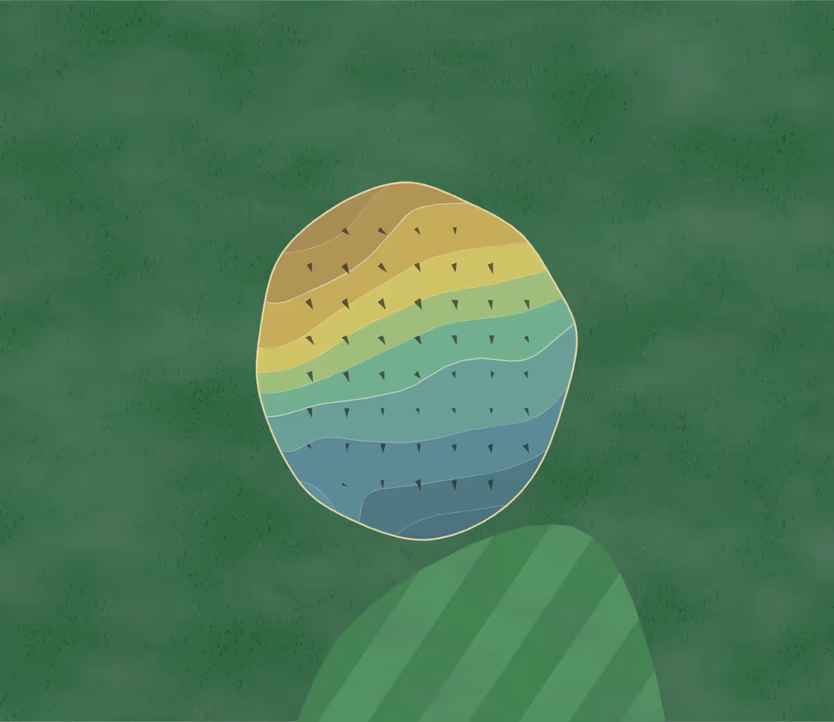Green contour map of Ellensburg Golf in Ellensburg, Washington — 61 elevation contours at a 3-inch interval with fall-line arrows, traced from 1-meter lidar