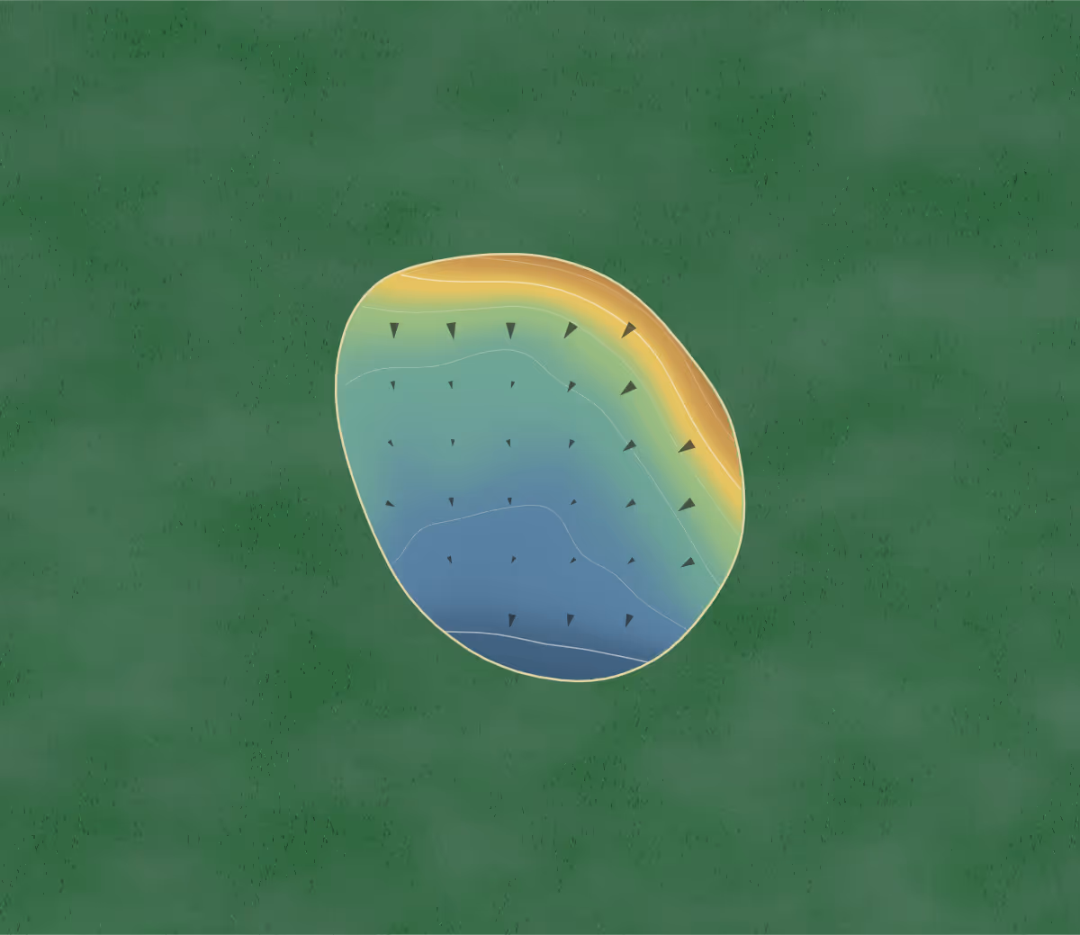 Green contour map of Elm Hills Public in Sedalia, Missouri: 6 elevation contours at a 3-inch interval with fall-line arrows, traced from 1-meter lidar