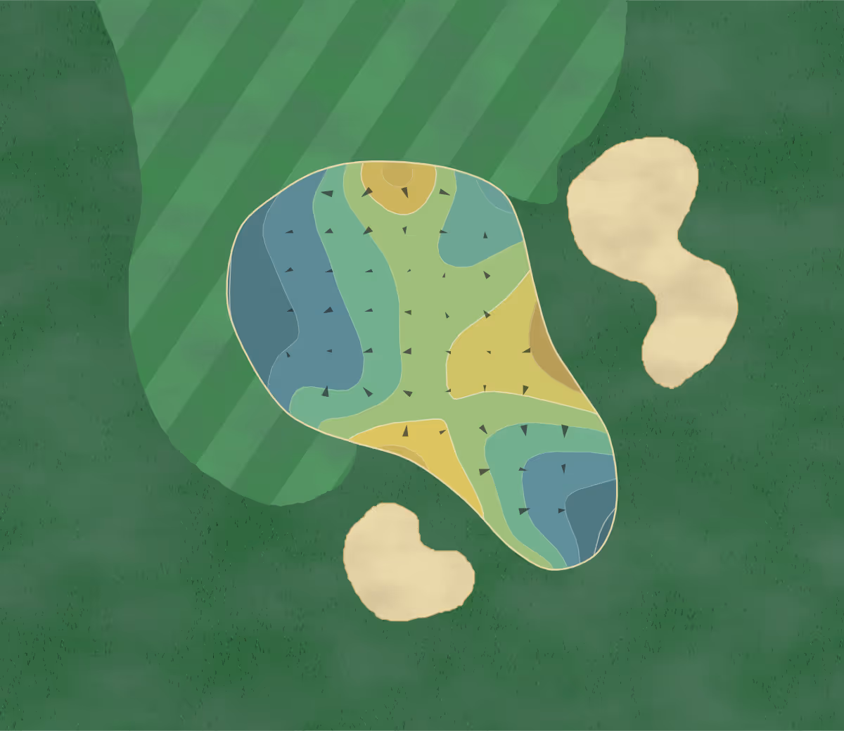 Green contour map of Escondido in Horseshoe Bay, Texas — 146 elevation contours at a 3-inch interval with fall-line arrows, traced from 1-meter lidar
