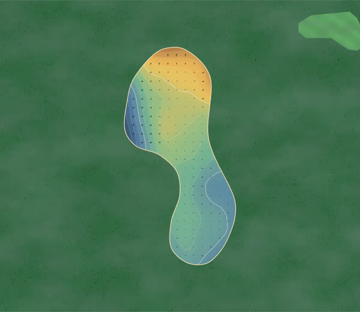 Green contour map of Exchange City Par 3 in Billings, Montana — 143 elevation contours at a 3-inch interval with fall-line arrows, traced from 1-meter lidar