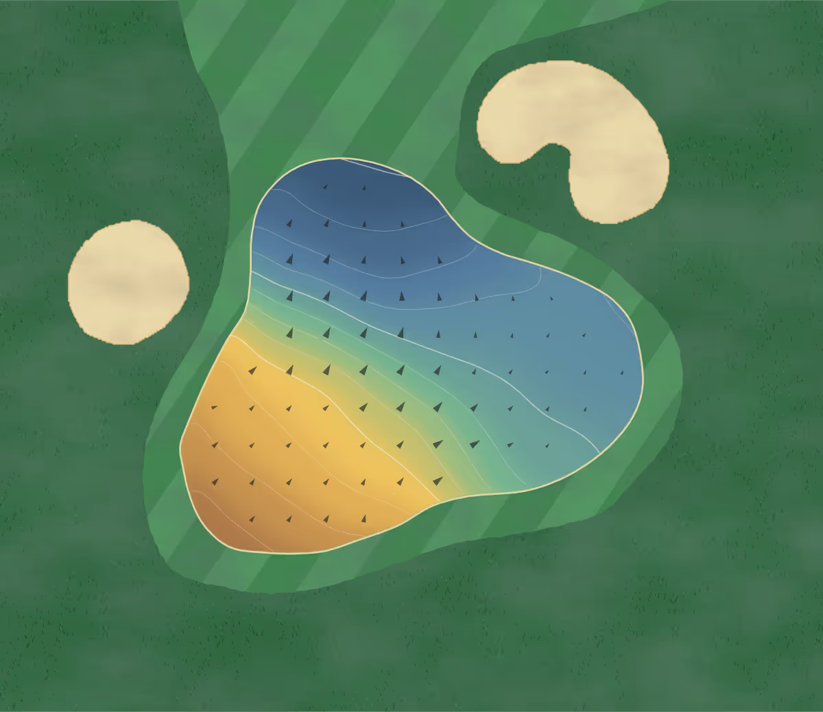 Green contour map of Fair Oaks in Fair Oaks Ranch, Texas — 142 elevation contours at a 3-inch interval with fall-line arrows, traced from 1-meter lidar