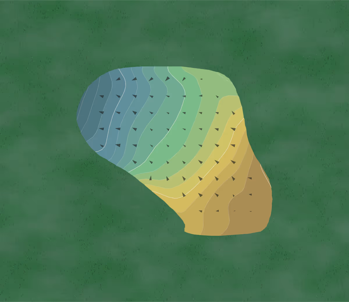 Green contour map of Fair Oaks Ranch Golf & Country Club Blackjack Oak in Fair Oaks Ranch, Texas — 132 elevation contours at a 3-inch interval with fall-line arrows, traced from 1-meter lidar