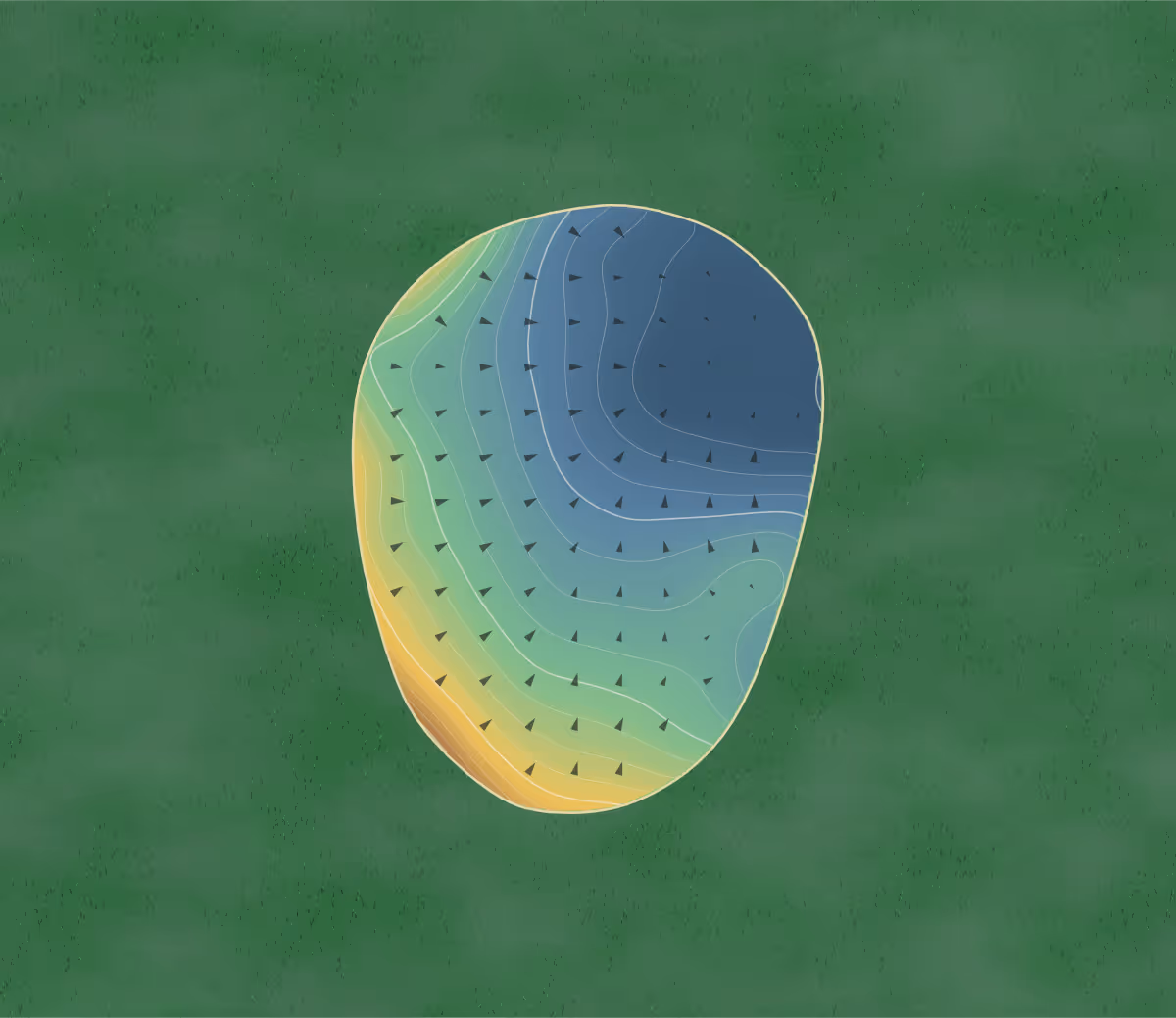 Green contour map of Fairfield Greens North in Fairfield, Ohio — 115 elevation contours at a 3-inch interval with fall-line arrows, traced from 1-meter lidar