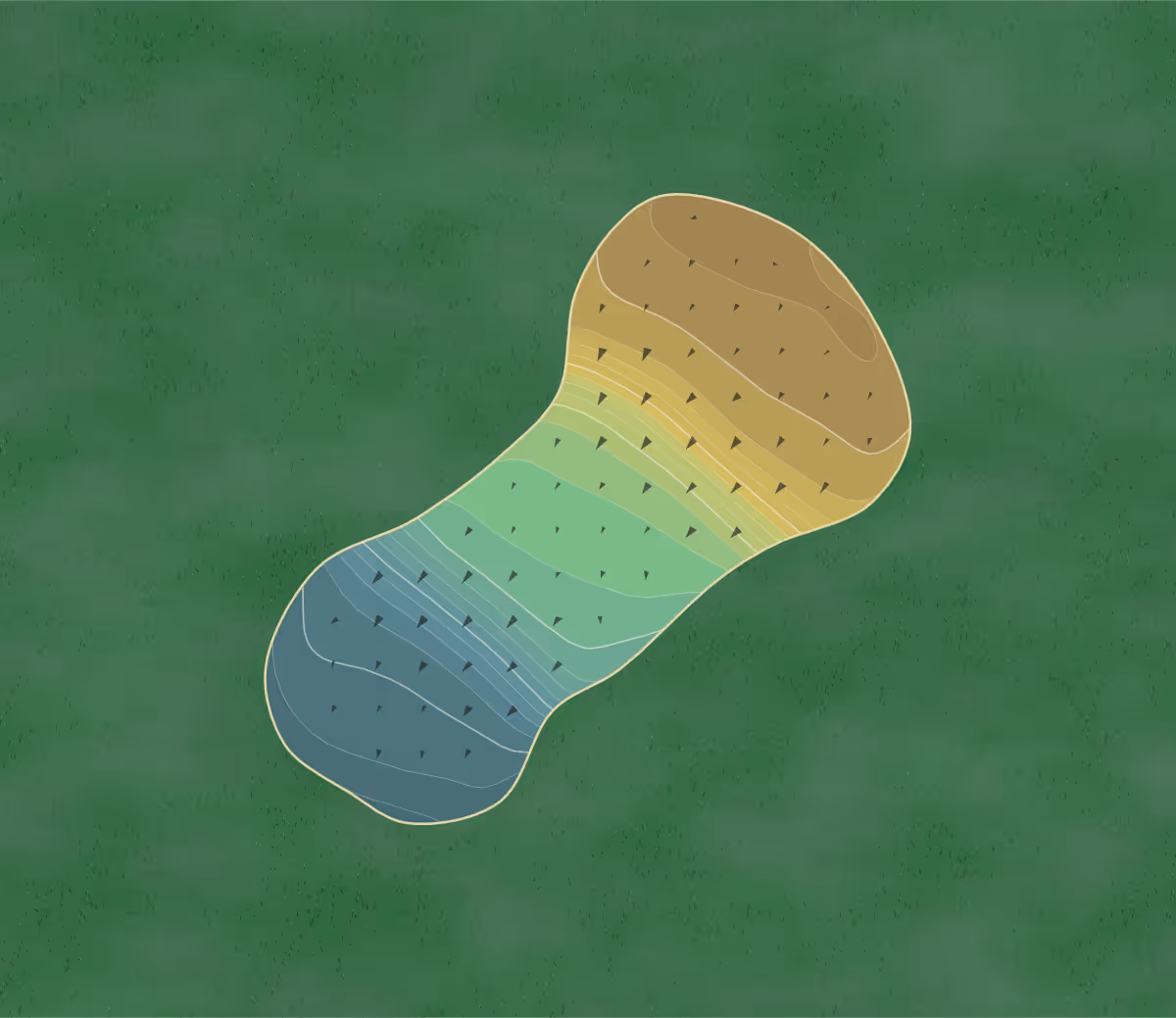 Green contour map of Fairways Canton in Canton, Georgia — 233 elevation contours at a 3-inch interval with fall-line arrows, traced from 1-meter lidar