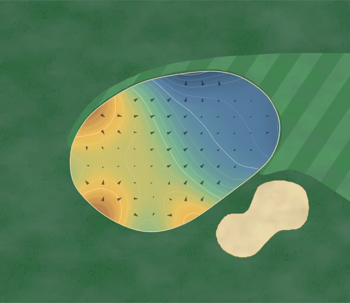 Green contour map of Falcon Dunes in Waddell, Arizona: 213 elevation contours at a 3-inch interval with fall-line arrows, traced from 1-meter lidar