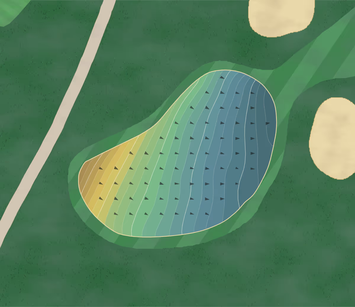 Green contour map of Farmstead in Lafayette, New Jersey — 186 elevation contours at a 3-inch interval with fall-line arrows, traced from 1-meter lidar
