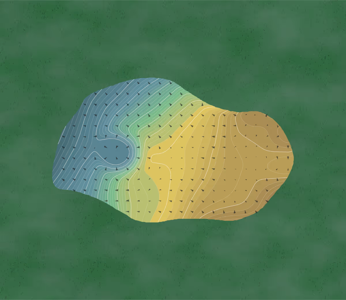 Green contour map of Fieldstone in Wilmington, Delaware — 346 elevation contours at a 3-inch interval with fall-line arrows, traced from 1-meter lidar