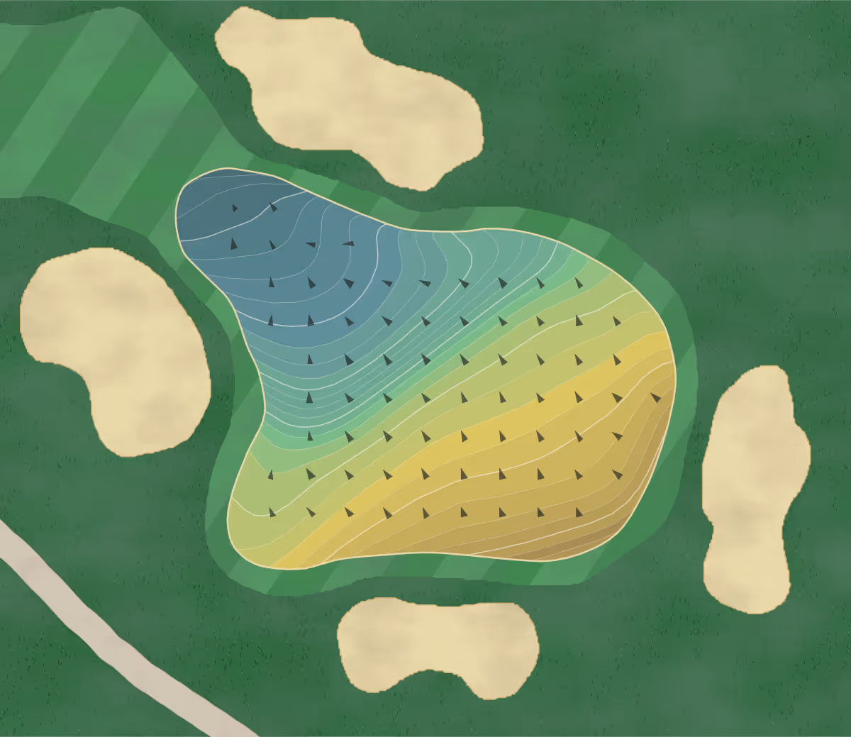 Green contour map of Fincastle in Bluefield, Virginia — 276 elevation contours at a 3-inch interval with fall-line arrows, traced from 1-meter lidar