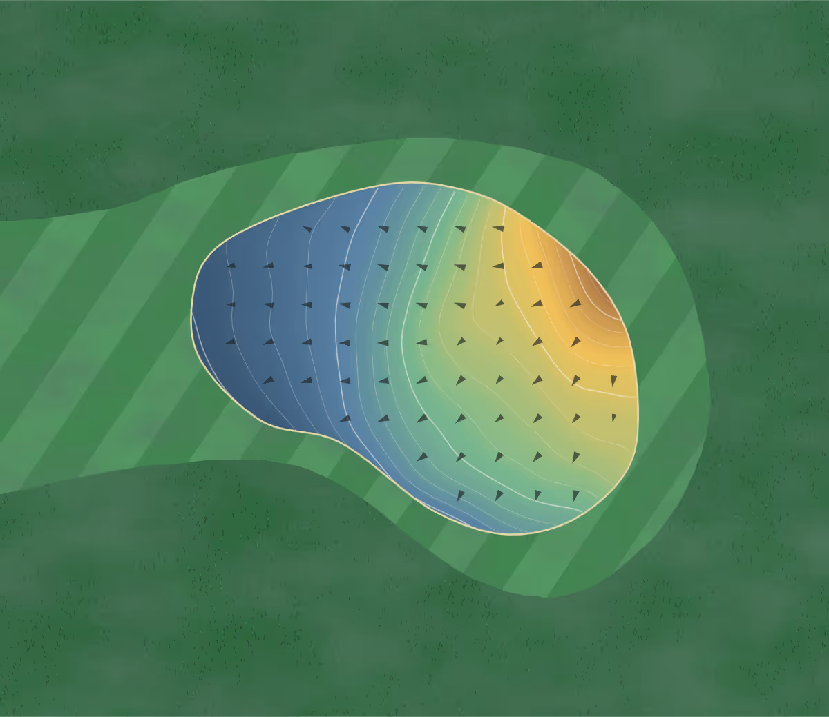 Green contour map of Firefly in Clare, Michigan: 174 elevation contours at a 3-inch interval with fall-line arrows, traced from 1-meter lidar