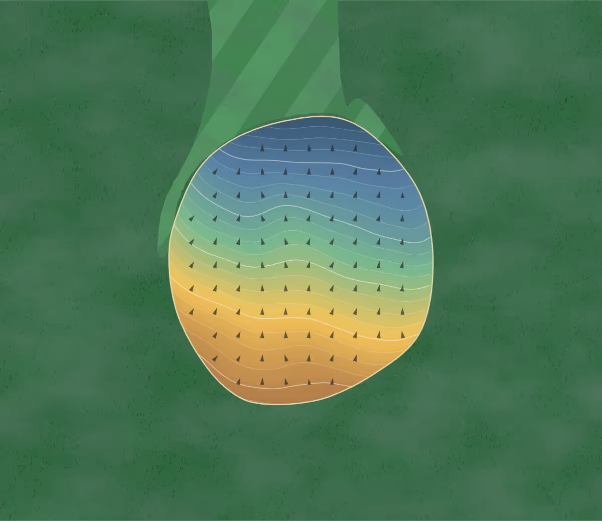 Green contour map of Five Flags Golf in Balsam Lake, Wisconsin: 108 elevation contours at a 3-inch interval with fall-line arrows, traced from 1-meter lidar