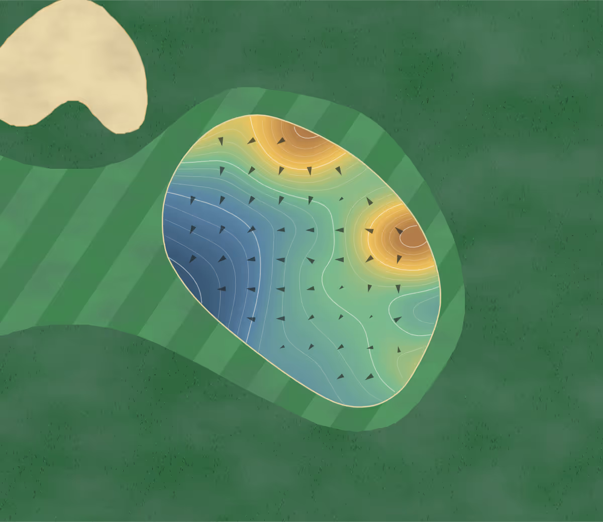 Green contour map of Flamingo Lakes in Pembroke Pines, Florida — 179 elevation contours at a 3-inch interval with fall-line arrows, traced from 1-meter lidar