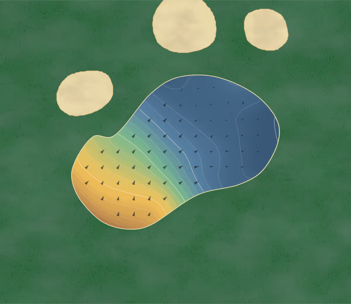 Green contour map of Foothills Championship in Denver, Colorado: 154 elevation contours at a 3-inch interval with fall-line arrows, traced from 1-meter lidar