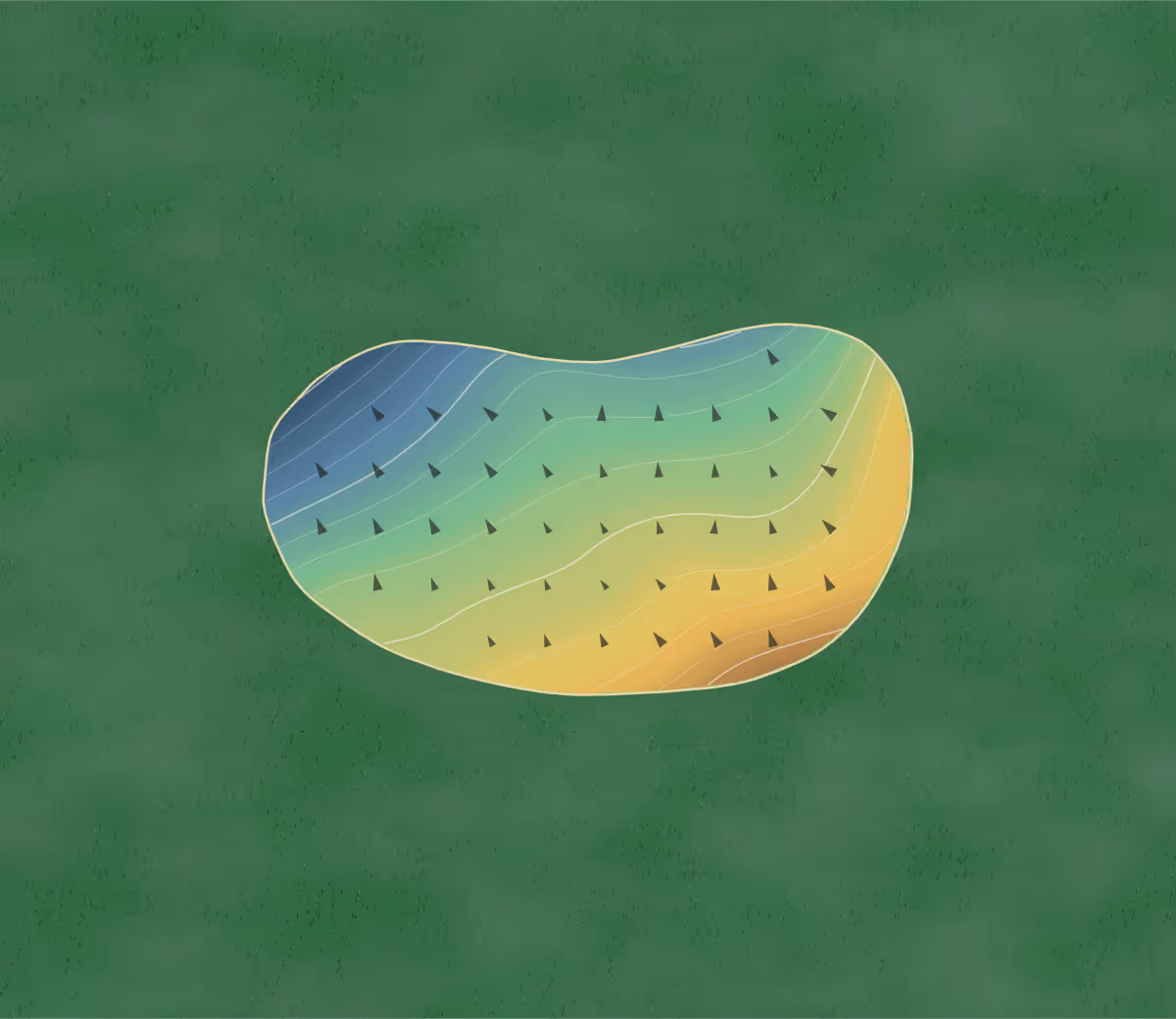 Green contour map of Fore Kicks in Massachusetts, United States — 74 elevation contours at a 3-inch interval with fall-line arrows, traced from 1-meter lidar