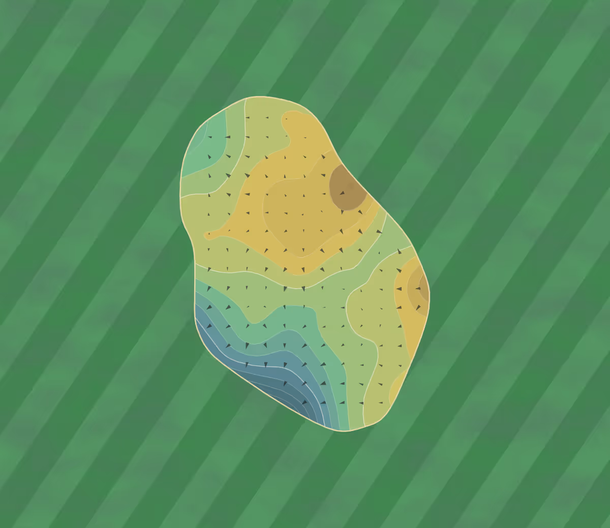 Green contour map of Forest Dunes in Michigan, United States — 314 elevation contours at a 3-inch interval with fall-line arrows, traced from 1-meter lidar