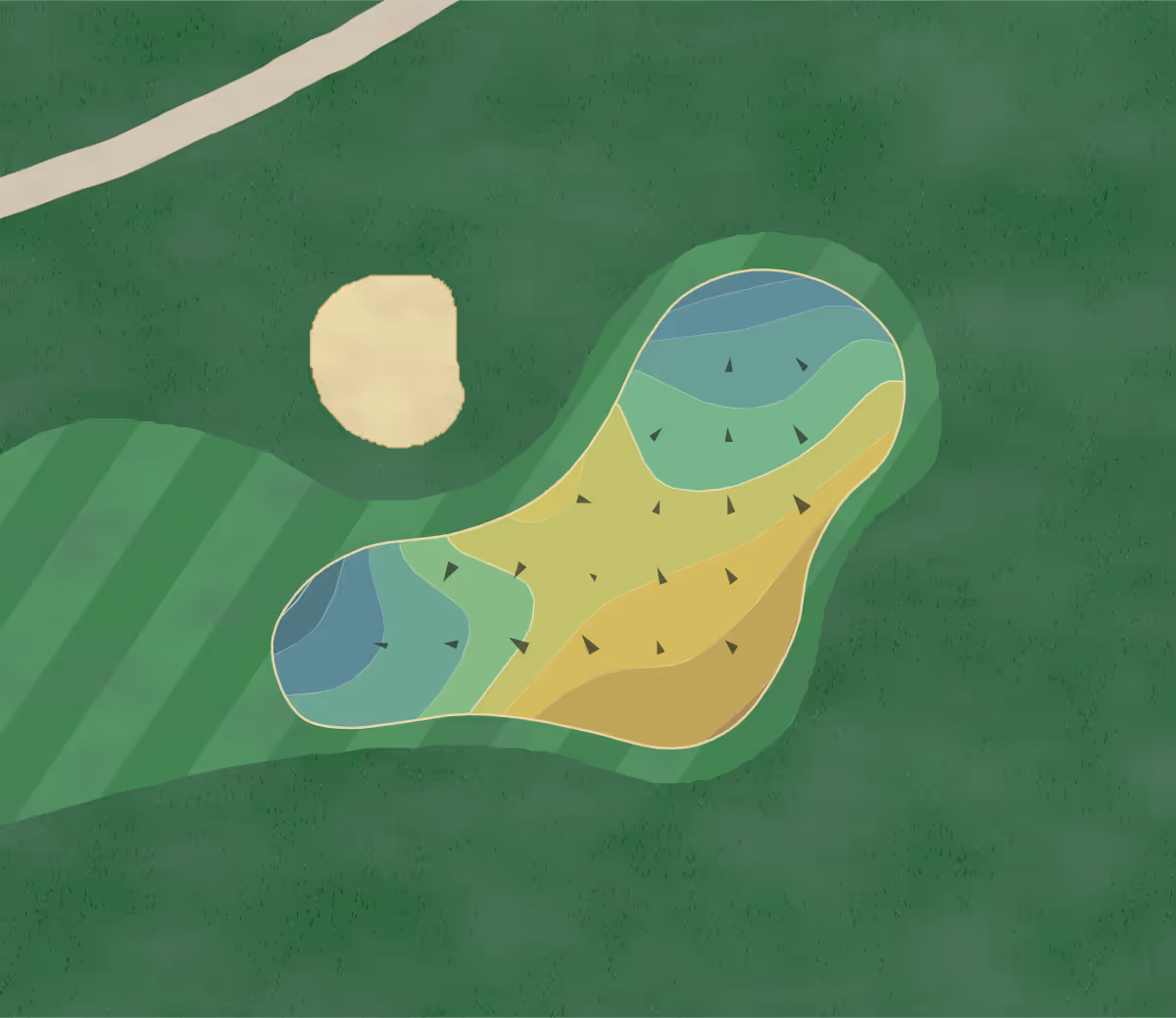 Green contour map of Fort Myers in Ft. Myers, Florida — 117 elevation contours at a 3-inch interval with fall-line arrows, traced from 1-meter lidar