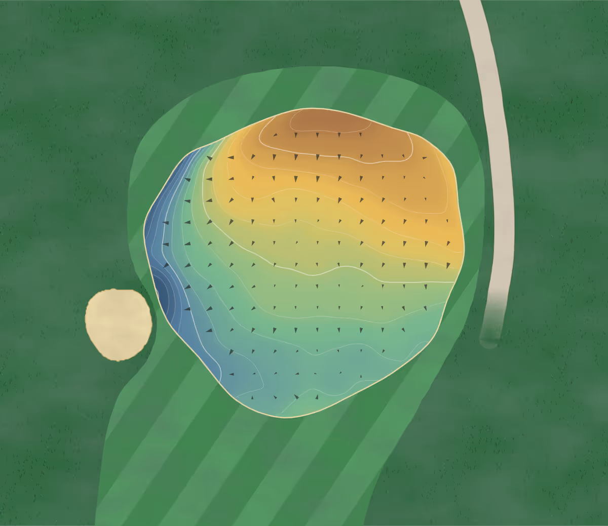 Green contour map of Foster Gulch in Lovell, Wyoming — 93 elevation contours at a 3-inch interval with fall-line arrows, traced from 1-meter lidar