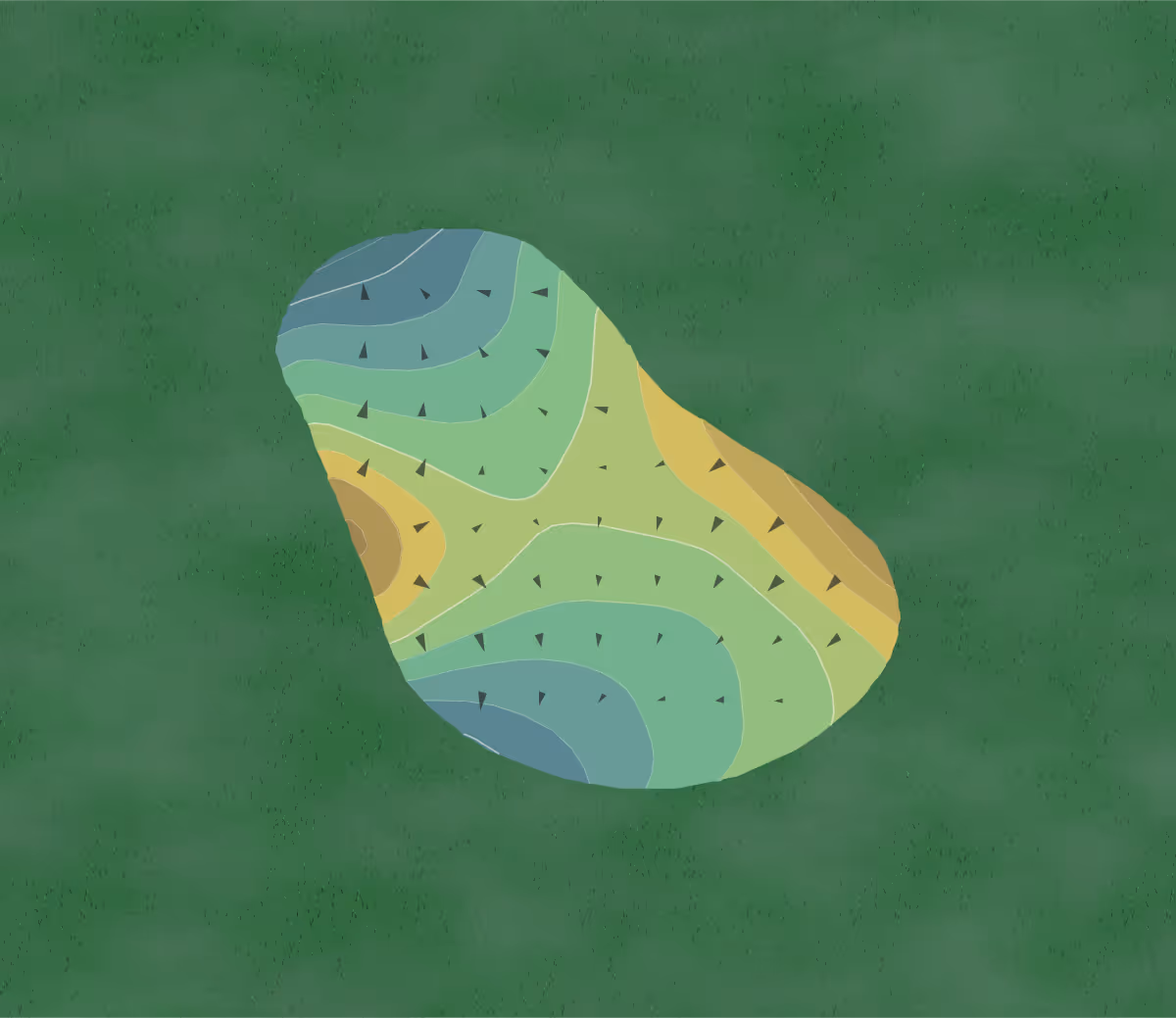 Green contour map of Fountains Country Club South Course in Lake Worth, Florida — 68 elevation contours at a 3-inch interval with fall-line arrows, traced from 1-meter lidar