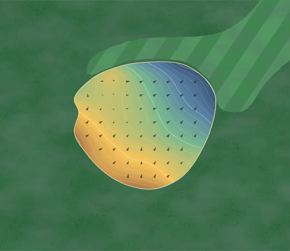Green contour map of Four Winds in Kimball, Nebraska: 167 elevation contours at a 3-inch interval with fall-line arrows, traced from 1-meter lidar