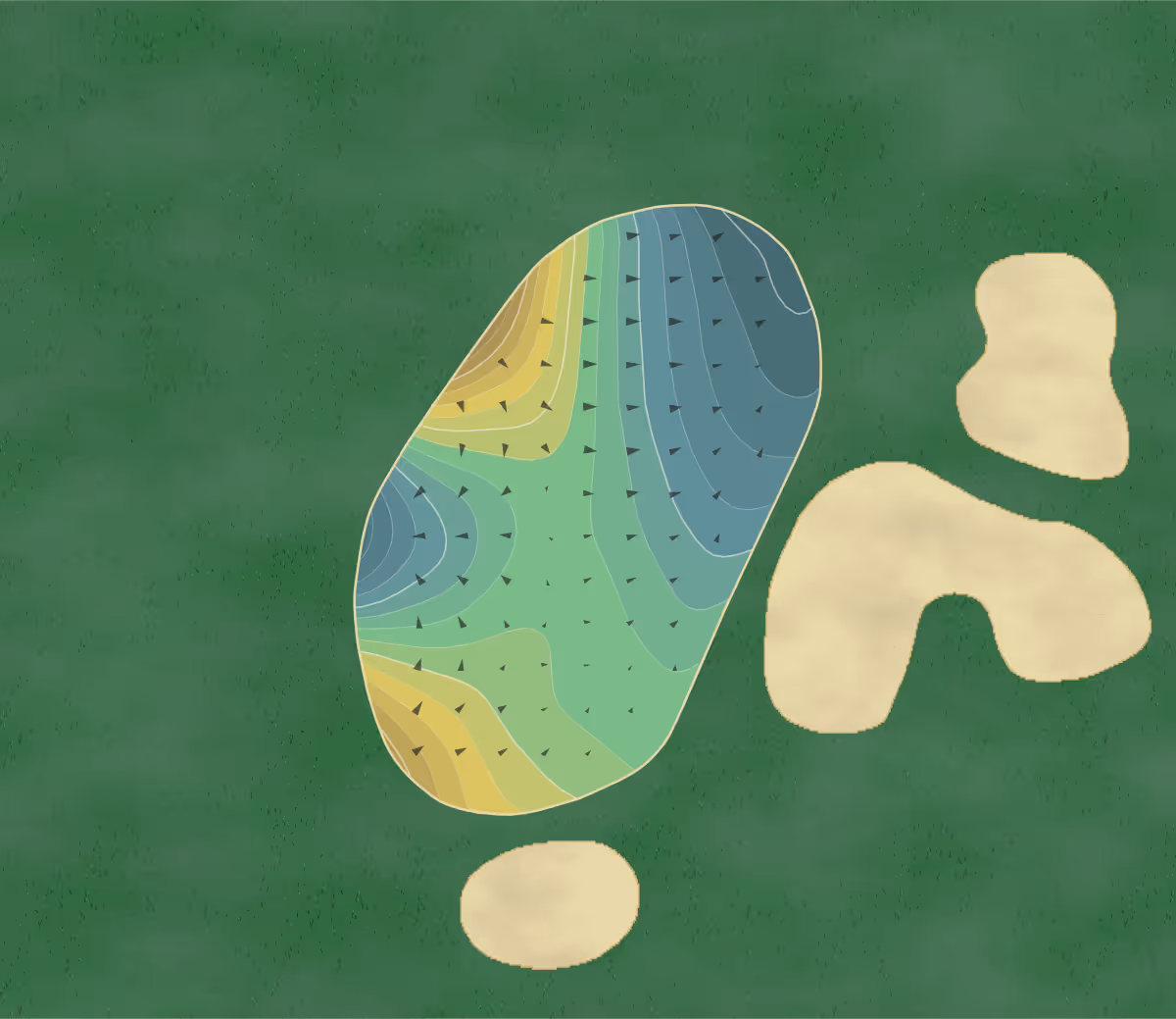 Green contour map of Fox Bend in Oswego, Illinois — 236 elevation contours at a 3-inch interval with fall-line arrows, traced from 1-meter lidar