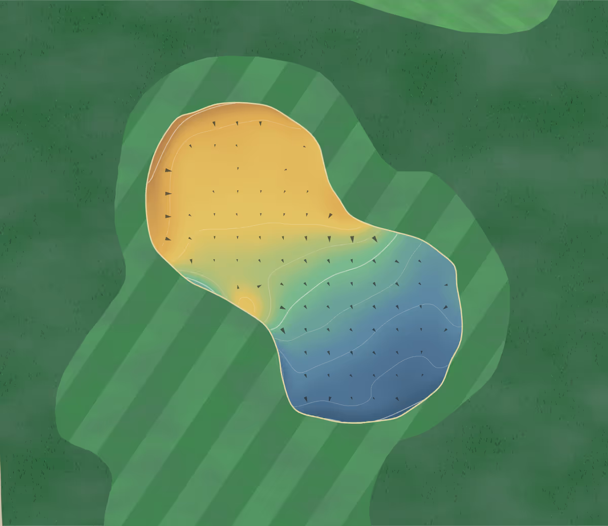 Green contour map of Fox Haven in Sikeston, Missouri — 140 elevation contours at a 3-inch interval with fall-line arrows, traced from 1-meter lidar