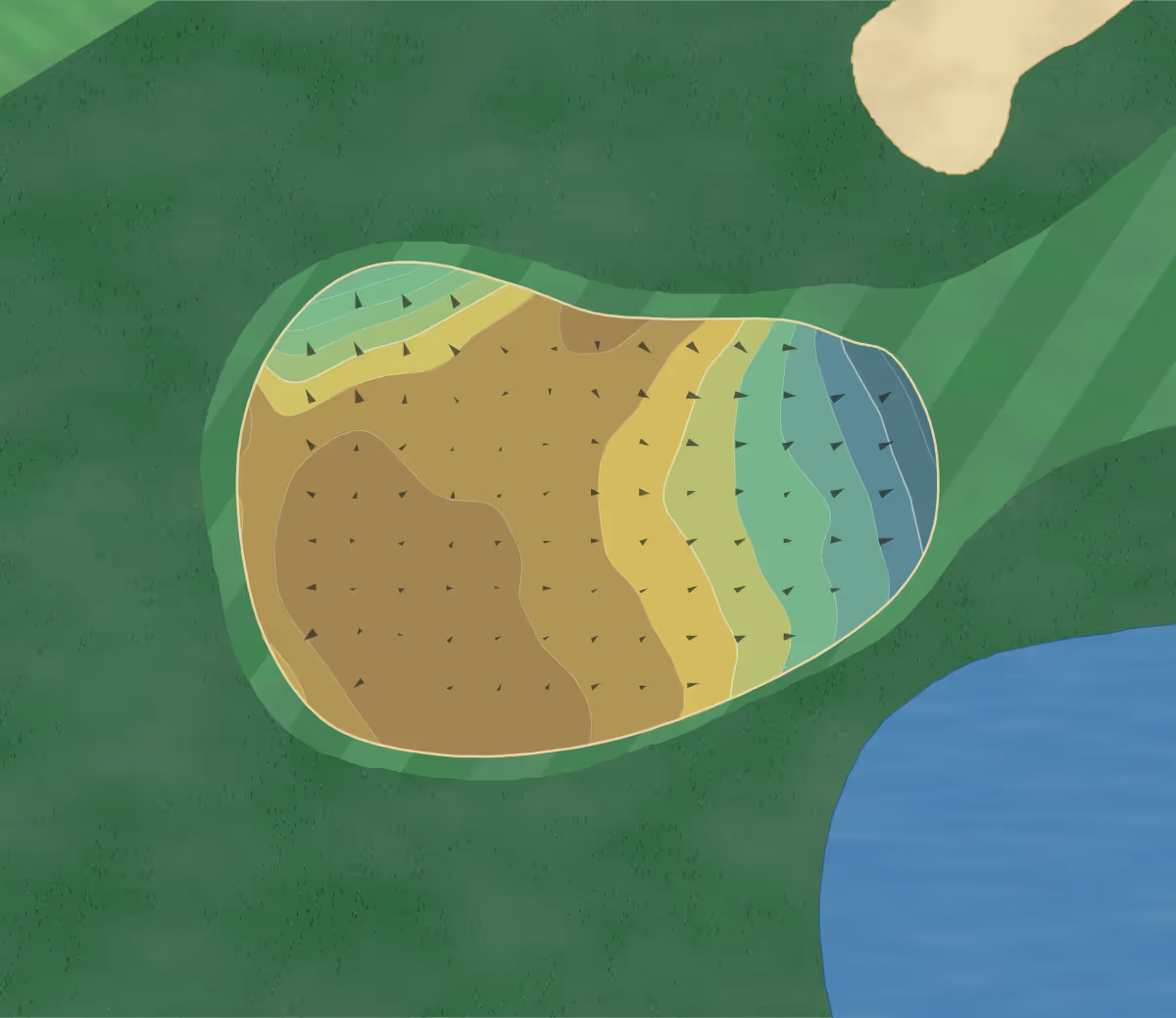 Green contour map of Fox Valley in Kaukauna, Wisconsin — 168 elevation contours at a 3-inch interval with fall-line arrows, traced from 1-meter lidar