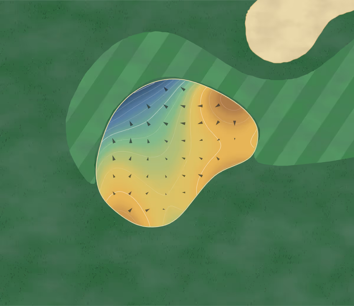 Green contour map of Fremont GC in Fremont, Nebraska: 146 elevation contours at a 3-inch interval with fall-line arrows, traced from 1-meter lidar
