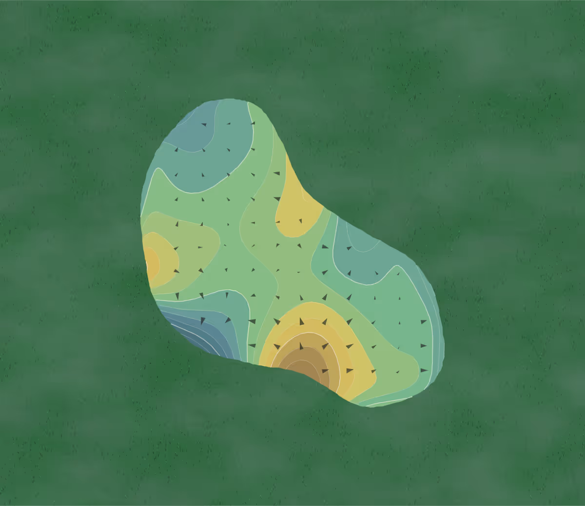 Green contour map of Frenchman's Reserve in Palm Beach Gardens, Florida — 201 elevation contours at a 3-inch interval with fall-line arrows, traced from 1-meter lidar