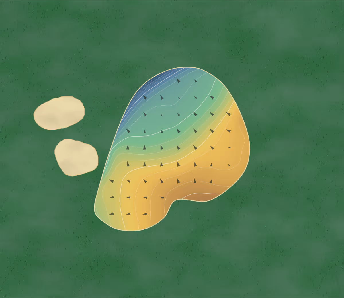 Green contour map of Frio Valley Ranch in ConCan, Texas — 183 elevation contours at a 3-inch interval with fall-line arrows, traced from 1-meter lidar
