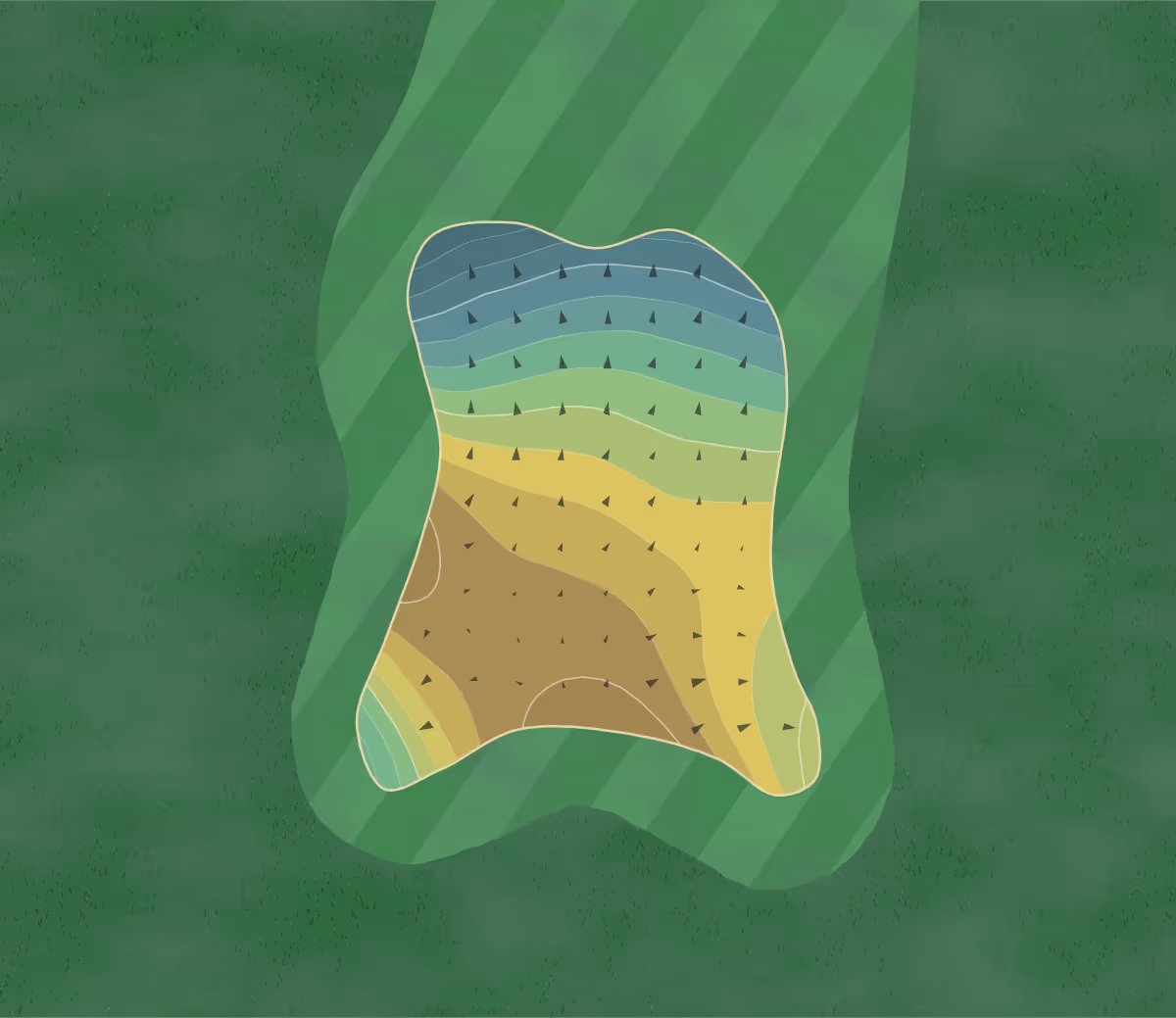 Green contour map of Fulda Town in Fulda, Minnesota — 109 elevation contours at a 3-inch interval with fall-line arrows, traced from 1-meter lidar